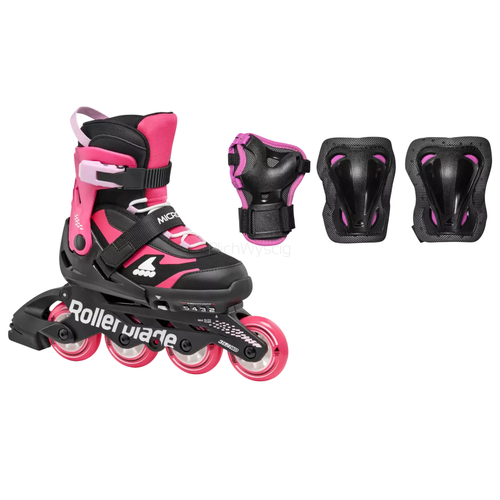 Rolki dziecięce Rollerblade MICROBLADE Black/Pink Combo + ochraniacze