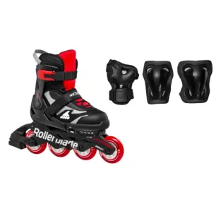 Rolki dziecięce Rollerblade MICROBLADE Black/Red Combo + ochraniacze