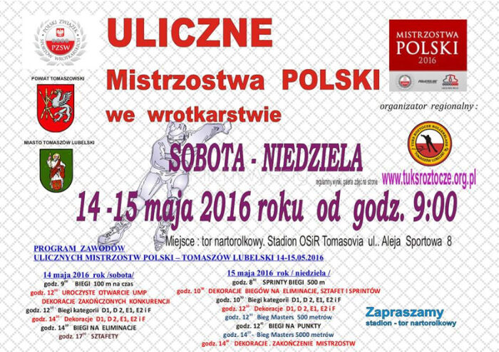 Zapraszamy do Tomaszowa Lubelskiego na Uliczne Mistrzostwa Polski